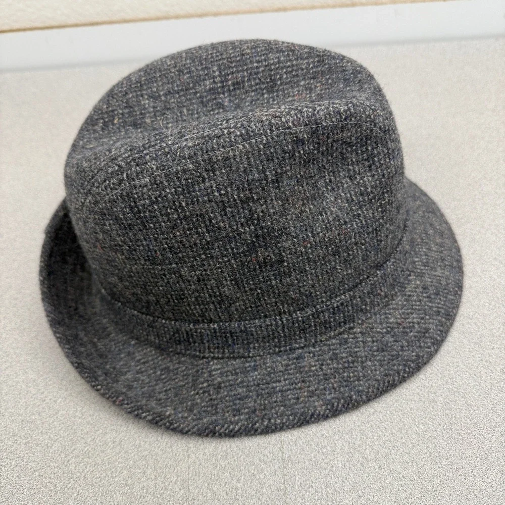 Pendleton Hat Mens 7 Grey Tweed Wool Fedora Trillby Vintage Made in USA Union